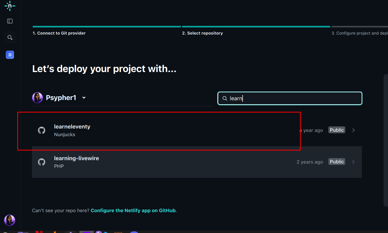 select repo